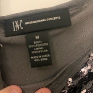 INC Gray Sequin Top